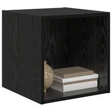 Mobiletto a muro vidaXL, effetto rovere nero, 37 x 37 x 37 cm, materiale a base di legno - nero - Visualizzare 1