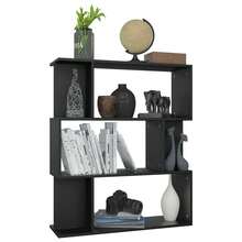 Libreria/Divisorio per ambienti vidaXL, colore nero, 80x24x96 cm, materiale a base di legno. - nero - Visualizzare 5