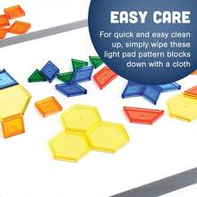 Constructive Playthings - Bloques de patrón translúcido, manipuladores de Mesa Ligera, Juguetes Stem, Juego sensorial, Crear, Construir y diseñar, exploración de Color, Juego de 147 Bloques, Juguetes - 1 - Ver 2