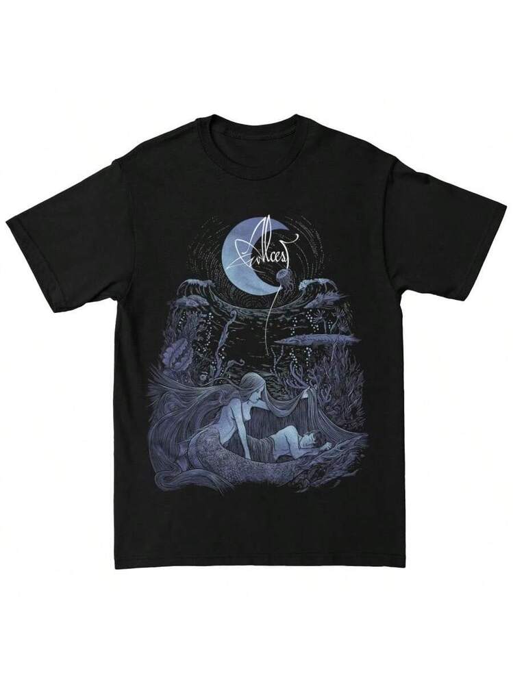 CLAIR DE LUNE Tシャツ ALCEST ÉCAILLES DE LUNE BLACK T-SHIRT | SHEIN USA