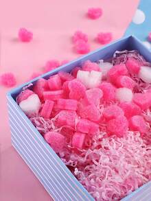 100个粉白心形泡沫填充物，EPE泡沫填充物，适用于礼品盒、礼品袋、装饰、DIY包装、情人节、生日礼物、主题派对装饰、节日庆典