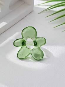 1 chiếc nhẫn hình hoa bong bóng bất đối xứng bằng nhựa, thiết kế hoa màu xanh lá cây độc đáo, trang nhã, màu trắng tối giản, phù hợp cho phụ nữ theo phong cách đồng quê, đeo hàng ngày. - Nhẫn hoa - Xem 6