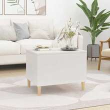Table basse vidaXL blanche 60 x 44,5 x 45 cm, matériau à base de bois - Blanc - Voir 2