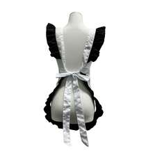 1pc Waterproof & Oil-Resistant Kitchen Apron, No Pocket Apron, Polyester Cooking Apron - Easy To Clean Holiday Apron, Suitable For Cooking, Home, Restaurant, Crafts, Garden, BBQ, School, Cafe, Kitchen - Black and White - View 6