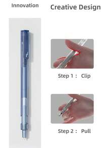12 pièces/boîte Stylos à bille rétractables créatifs, 6 couleurs, pointe double 0,5 mm ST, séchage rapide, imperméable, écriture fluide, silencieux, convient pour les cadeaux, les études, le bureau, les examens, la rentrée scolaire et plus encore - boîte de 12 pièces - Voir 4