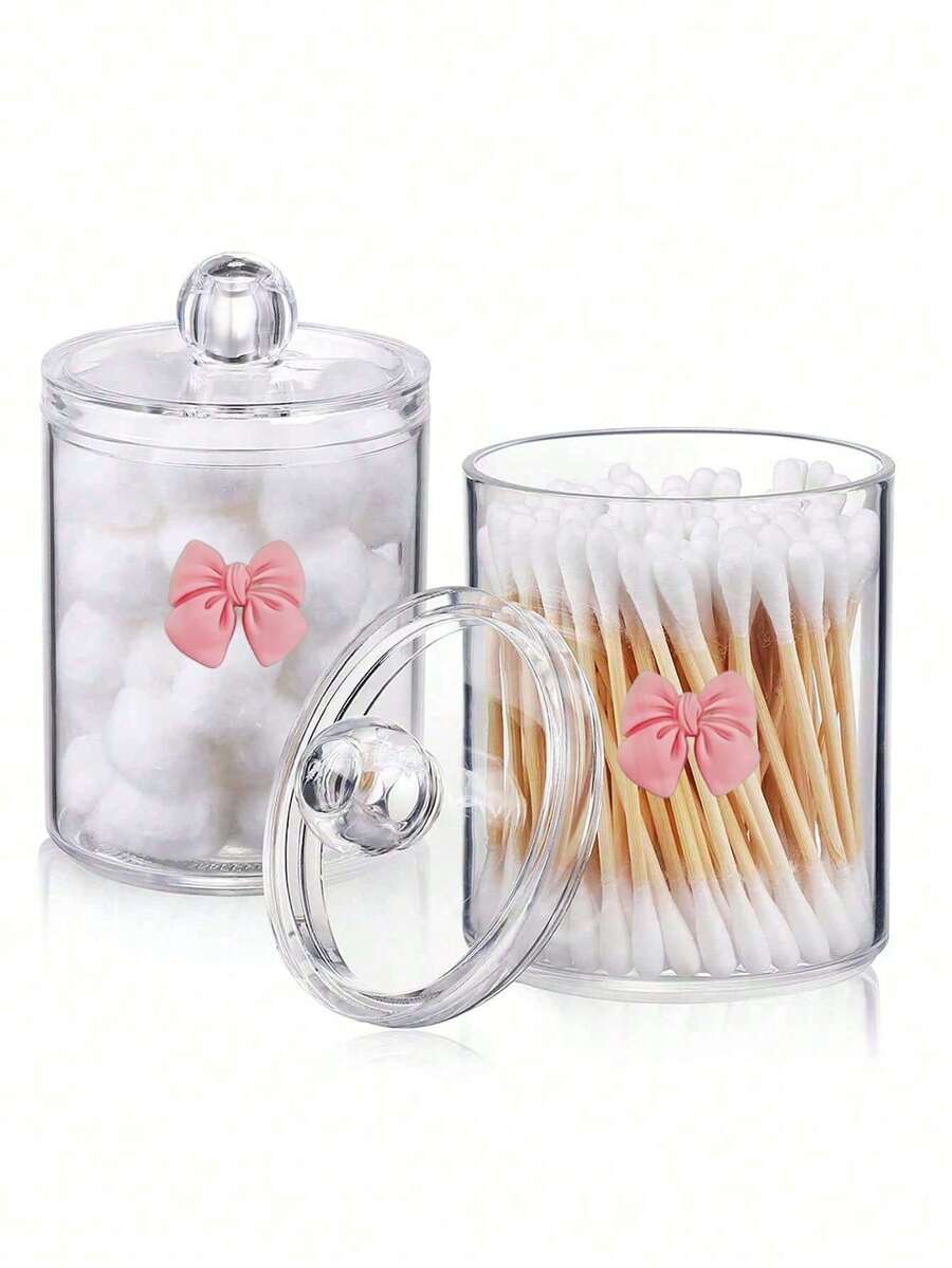 1/2 hộp đựng tăm bông trong suốt bằng acrylic, hộp đựng tăm bông, hộp đựng bông tẩy trang và tăm bông, hộp đựng đồ dùng phòng tắm có nắp nhựa, giá đựng mỹ phẩm trang điểm, dùng để đựng bông tẩy trang, tăm bông, bông tẩy trang, tăm xỉa răng, kẹp tóc và dây buộc tóc, thiết kế nhỏ gọn chống bụi, thích hợp làm quà tặng nhỏ cho gia đình, bạn bè, ngày Valentine, dùng trong túi trang điểm, đồ dùng cần thiết khi đi du lịch.