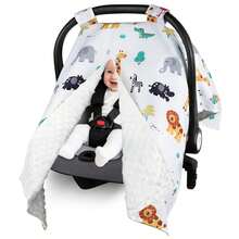 Oaoleer 1PC Car Seat Cover Baby, Carseat Covers Baby Boy, Minky Infant Car Seat Cover Winter, Peekaboo Opening Car Seat Canopy, Multi-Use Baby Carrier - 冬季 - 查看 18