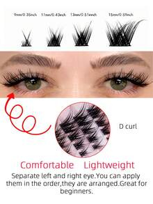 160 Clusters 2 Box Fox Cat Cluster Lashes Natural Look Fluffy 4 IN1 Lash Bond And Seal, Glue Remover,Tweezer Lash Kit Faux Mink False Eyelashes Sexy Lashes Extension Makeup Lash Clusters Manga Lashes Fox Cat Eye Lashes Left & Right Individual Lashes Wispy DIY Lash Extension Natural Cluster Lashes For Home Party, Halloween,Valentine's Day, Traveling, Photoshoot, Festivals Makeup,Christmas - 黑色 - 查看 4