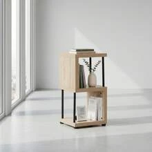 Ecommerc3 MOBLEKIT | Kệ phụ bằng gỗ, kim loại và tre lắp ráp không cần ốc vít, đồ nội thất đa năng nhiều tầng để lưu trữ đồ đạc, sách vở, giày dép và trang trí nhà cửa - Miễn phí vận chuyển ✅ Giao hàng trong 24/48 giờ đến Tây Ban Nha lục địa - Bộ 2 khối gỗ-kim loại, kích thước 30*30*60 cm. - Xem 1