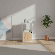 2 Compartment Bookshelf 30x29.5x58.5 cm White