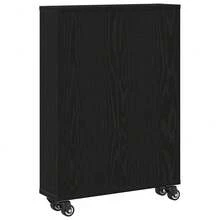 Chariot de rangement étroit vidaXL Chêne noir 48 x 13 x 68 cm - Noir - Voir 6