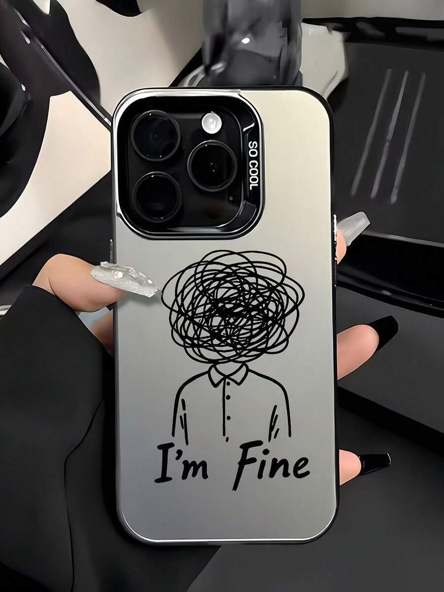 1 قطعة غطاء هاتف مضاد للصدمات من مادة TPU بتصميم خطوط مجردة سوداء بطبعة بورتريه تصميم بسيط متوافق مع هواتف آيفون 17، 16، 15، 14، 13، 12، 11 برو ماكس، إير، وسلسلة - متعدد الألوان - مشاهدة 1