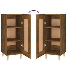 Credenza vidaXL in rovere affumicato 34,5x34x90 cm Materiale a base di legno - Castano - Visualizzare 8