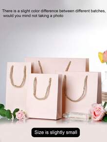 1pc Pink Wedding Gift Bag, Birthday Gift Packaging Bag, Cosmetic Lipstick Gift Bag, Holiday Party Gift Packaging Bag - Pink - View 1