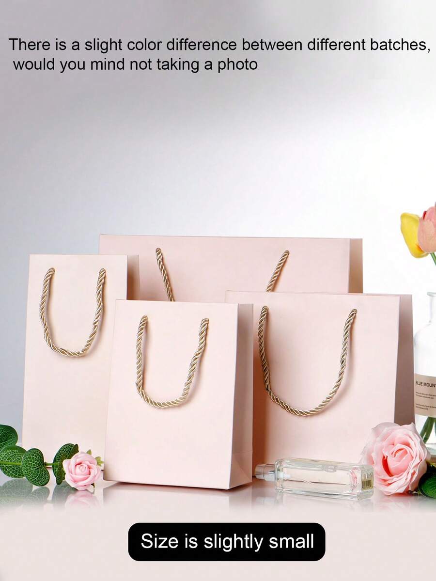 1pc Pink Wedding Gift Bag, Birthday Gift Packaging Bag, Cosmetic Lipstick Gift Bag, Holiday Party Gift Packaging Bag - Pink - View 1