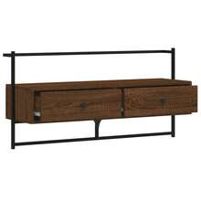 Meuble TV mural vidaXL, chêne brun, 100,5 x 30 x 51 cm, bois d'ingénierie - Tabac - Voir 6