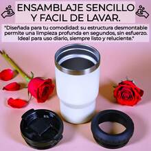 Vaso Térmico Para fiestas De Acero Inoxidable, PYA-11/A, 420 ML ,Vaso para latas, Aislamiento De Doble Pared, Tapa hermética, Soporte para latas, tapa con cierre, 10 Colores distintos, Vaso, Termo, Vaso para hombres, Vaso para mujeres, Regalo, Intercambio, termo para mujeres, termo para hombres, vaso para el gym, la oficina, el hogar. - Azul - Ver 5