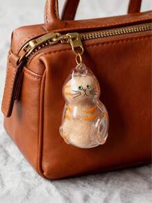 1个透明宠物毛发收纳吊坠钥匙扣袋，可爱猫咪造型纪念容器，猫毛收集胶囊，密封宠物毛发收纳盒，适合DIY纪念吊坠，送给爱猫人士和宠物哀悼者的礼物，可用作礼品、汽车配件、包包挂件、可爱猫咪钥匙扣、猫咪饰品 - 彩色 - 查看 9