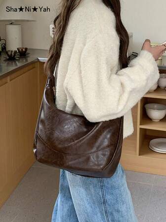 Retro Melad axelväska, ny koreansk modehandväska för kvinnor, axelväska med stor kapacitet, oumbärlig för skolstarten, utmärkt present till läraren, anpassningsbart bokstavsmönster, återanvändbar, lärarväska, väska för utbildningsarbetare, idealisk brudtärnepresent till mamma