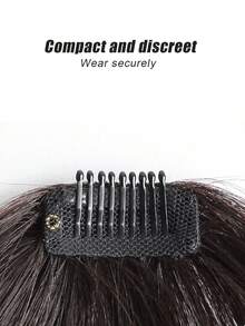 Women's Versatile Air Bangs Clip In Hairpiece Natural Curved Design Flat Temples Bangs Hair Extension - 深棕色 - 查看 7