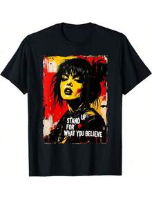 Camiseta vintage gráfica desgastada de estilo punk, graffiti y grunge de los 90 - Negro - Ver 1