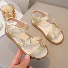 Girls' Champagne Woven Sandals With Bow For New Year Celebration - Champagne - View 9