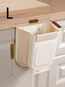 1PC Foldable Trash Can With Hanging Design Friendly & Portable For Kitchen, Bathroom And Kitchen,Bathroom,Home,Household Supplies(There Is A Slight Color Difference) - Grey - View 6