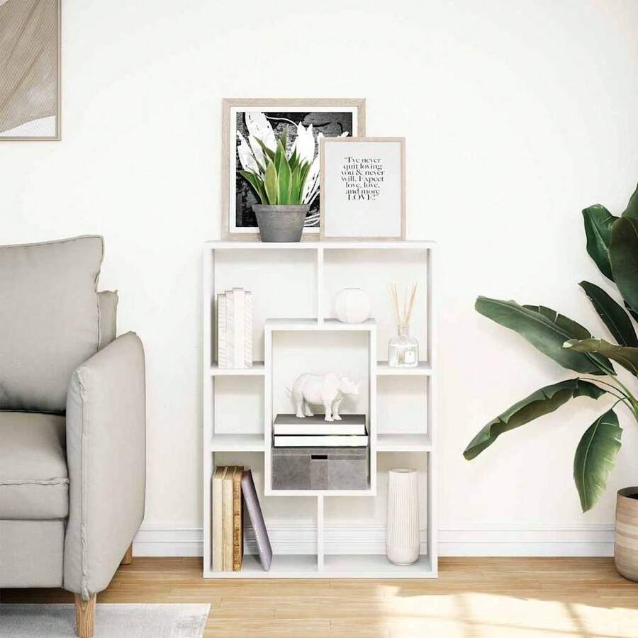Libreria vidaXL bianca, 63 x 20 x 90 cm, in legno. - Bianco - Visualizzare 1
