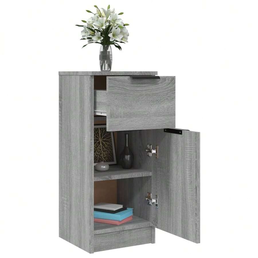 Credenza vidaXL Grigio Sonoma 30x30x70 cm Materiale a base di legno - Grigio - Visualizzare 1