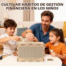 2PCS Alcancía para Niños, Interesante Caja De Ahorro Reutilizable con Contador, Caja De Ahorro para Adultos o Niños, Donde Podrás Depositar Efectivo o Monedas, Alcancia con Marcador - 100 - Ver 5