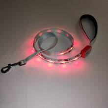 YIMISHIGUANG 1条高亮度LED发光宠物牵引绳，USB充电，IPX7级防水，中国风印花图案，带柔软衬垫手柄，夜间遛狗闪光安全牵引绳