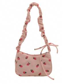 ¡Estilo Fresco y Moderno! Bolso de Hombro y Bandolera para Mujer | Diseño Minimalista con Detalle Plisado y Estampado Floral Pequeño | Gran Capacidad Interior, Ideal para el Día a Día | Material de Alta Calidad y Apariencia Elegante - Multicolor - Ver 14