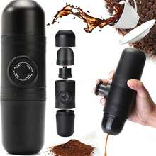 Portable Lever Coffee Maker, Electronic Espresso Cup, High-Quality Portable Coffee Pot For On-The-Go, Affordable Coffee Preparation, Ideal For Outdoor Use - 黑色 - 查看 1