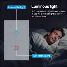 1/2/3/4 لوحة مفاتيح لمس ذكية فائقة الرقة 9مم من الزجاج المقسى، واي فاي + بلوتوث، تصميم مربع أسود وأبيض عصري بسيط، بدون إعادة توصيل، تحكم صوتي وتطبيق للتوقيت، مناسب لنظام المنزل الذكي الكامل - أبيض - مشاهدة 3