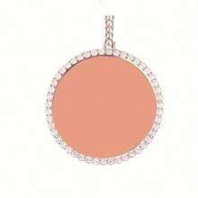 [ Customization ] Personalized Memory Super Large Circle XL Photo Pendant Inlaid With  Solid Photo Frame Pendant Necklace - 彩色 - 查看 13