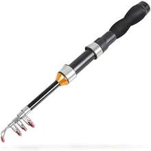 Telescopic and foldable fishing rod for saltwater and freshwater, lightweight and compact design - Negro - - Ver 4