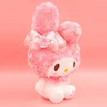 Miniso 1 búp bê nhồi bông Rose Jujube, chất liệu nhung xoăn màu hồng, viền ren, nơ hoa hồng 3D, tư thế ngồi, trang trí phòng ngủ. - Nhiều màu - Xem 4