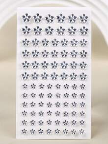 各种几何形状自粘水钻贴纸，仿珠宝水晶钻石，心形、五角星、花朵、水滴形，适用于脸部、眼睛、尾巴、头发装饰，DIY工艺和艺术项目，嘉年华、情人节、万圣节、圣诞节礼物、母亲节、派对、音乐节、面部毛发和指甲装饰水钻贴纸 - 彩色 - 查看 15