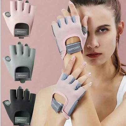 Guantes deportivos navideños unisex, guantes con dedos medios antideslizantes y acolchados, adecuados para levantamiento de pesas, yoga, guantes de fitness transpirables y duraderos, un regalo de Navidad maravilloso para familiares y amigos