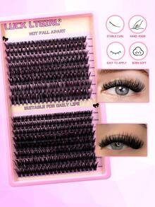 320PCS Premium Voluminous Cluster Lashes - 6 Styles (10-14mm Gradient Each) Handmade Wispy, Soft & Reusable For Day/Night Looks - Black - View 4