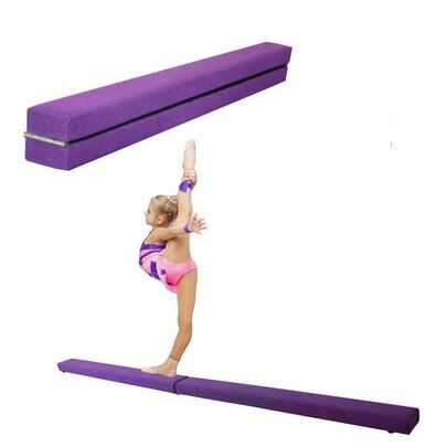210 Cm Folding Gymnastics Training Balance Beam For Children, Faux Suede Beam For Exercise Gym At Home