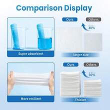 Borje Face Towels XL, Disposable Face Towel 10" X 12", 50 Count, 100% USDA Biobased Facial Towelettes, Ultra Soft &Amp; Thick Makeup Remover Wipes For Women Cleansing - ColorA - 查看 3
