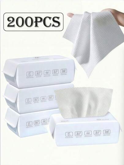 Prosoape de față de unică folosință 400/300/200/100/50/30, dimensiuni mai groase și mai mari, șervețele demachiante moi, utilizare uscată, accesorii pentru îngrijirea pielii, potrivite pentru pielea sensibilă, material textil nețesut uscat și umed, prosoape faciale moi, esențiale pentru vacanța la plajă, convenabile pentru călătorii.