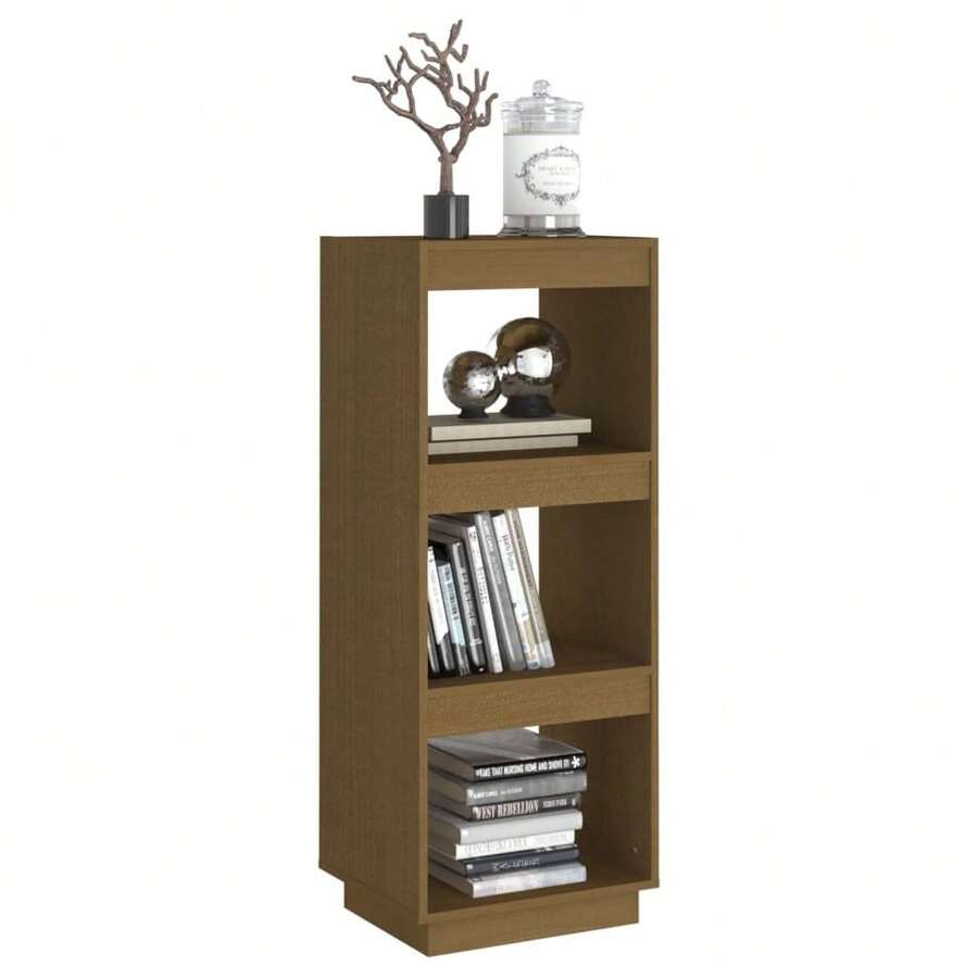 Libreria/divisorio per ambienti vidaXL, colore marrone miele, 40x35x103 cm, in legno massello di pino. - Castano - Visualizzare 1
