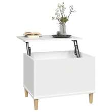 Table basse vidaXL blanche 60 x 44,5 x 45 cm, matériau à base de bois - Blanc - Voir 6