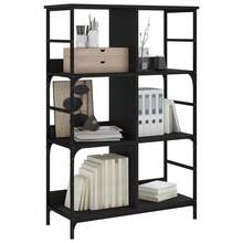 Libreria vidaXL nera, 78,5x33x117,5 cm, materiale a base di legno. - nero - Visualizzare 1