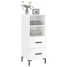 Buffet vidaXL Blanc brillant 34,5 x 34 x 90 cm Matériau à base de bois - Blanc - Voir 1