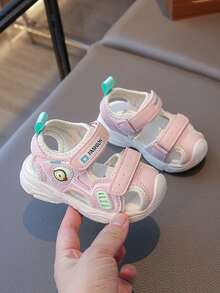 1 Pair Kids Summer Closed Toe Sandals, Breathable Non-Slip Durable Cartoon Cute Boys Girls Casual Shoes - Pink - View 3