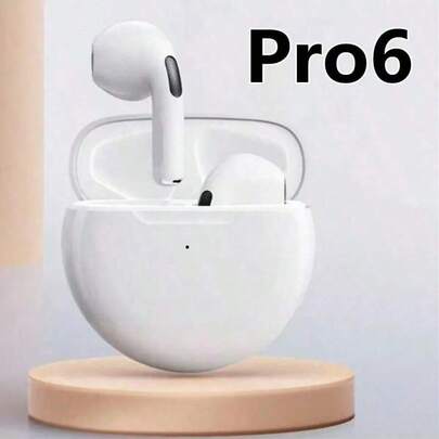 Auriculares inalámbricos Bluetooth TWS Pro 6, compatibles con smartphones, auriculares Bluetooth inalámbricos, auriculares con cancelación de ruido, batería de 160mAh, con micrófono, auriculares inalámbricos Pro6