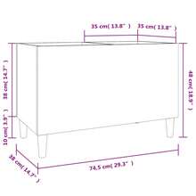 Armário para discos de vinil vidaXL Sonoma cinza, 74,5 x 38 x 48 cm, em madeira. - Cinza - Ver 3